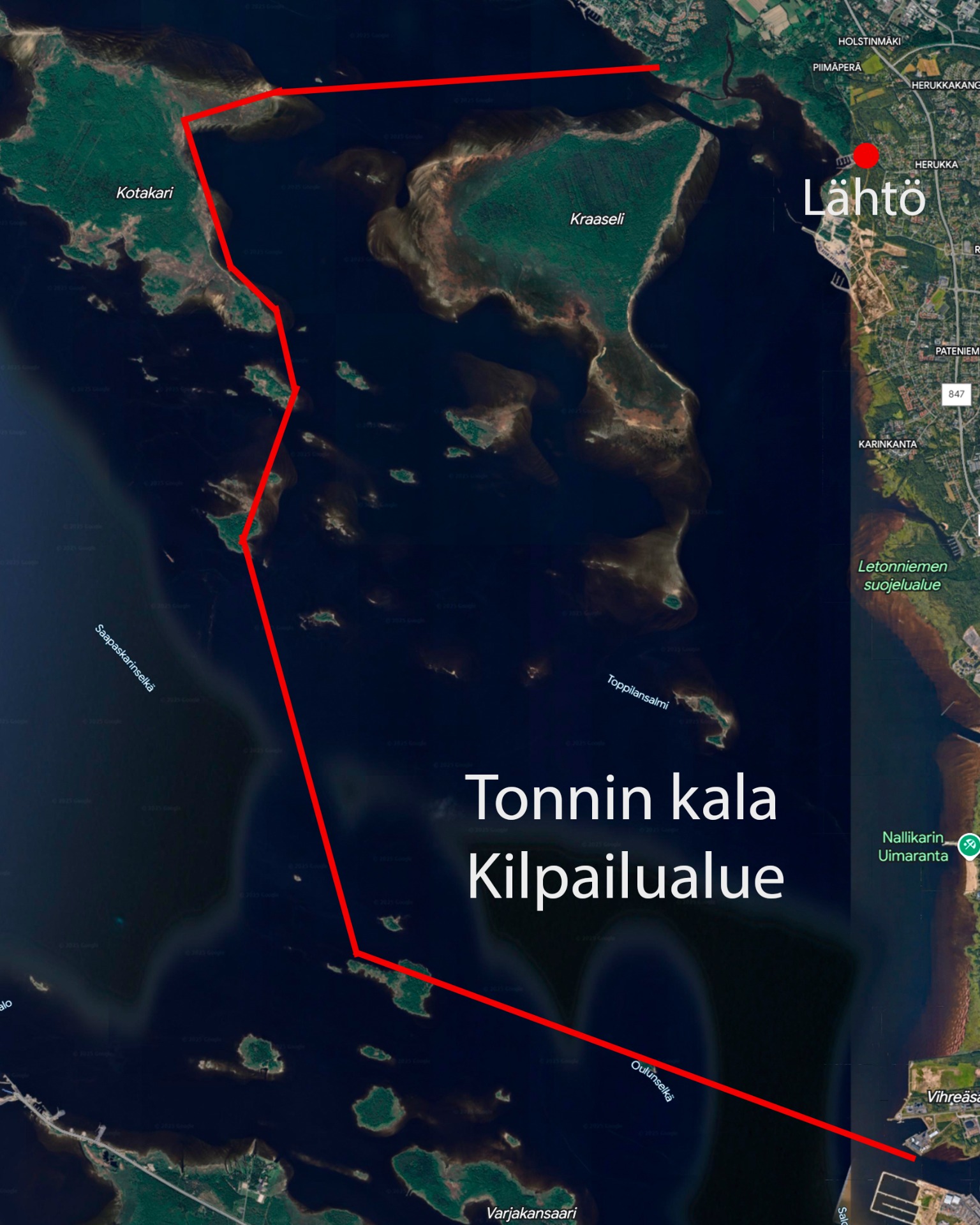 Tonnin kala 2026 kilpailualueen kartta